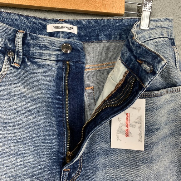 NWT Good American Good Curve Jean Women's 15/33 Blue Skinny High Rise Distressed - Picture 5 of 10